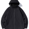 Men's Plus Size Zip Up Hooded Jacket - Black