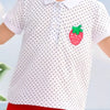 Children's Strawberry Polka Dot Polo - White