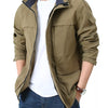 Men's Plus Size Casual Zip Up Hooded Jacket - Khaki