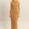 HYFVE Sleeveless Crochet Open Back Maxi Dress - L.BROWN