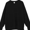 Men's Side Slit Round Neck Long Sleeve Sweatshirt - Black