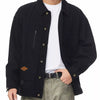 Men's Full Size Button Up Long Sleeve Jacket Plus Size - Black