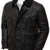 Boehmer Black Leather Shearling Jacket - Black