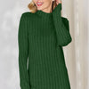 Basic Bae Full Size Ribbed Mock Neck Long Sleeve T-Shirt - Green