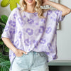 HOPELY Print Waffle Oversized T-Shirt - Lavender