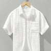 Men's Plus Size Textured Short Sleeve Casual Shirt - White