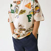 Children's Dinosaur Patch Graphic Tee and Shorts Set - Beige