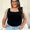 Basic Bae Full Size Square Neck Sleeveless Bodysuit - Black