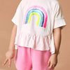 Children's Sequin Rainbow Top and Shorts Set - White