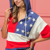 BiBi American Flag Theme Hoodie - Navy/Red