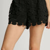 Umgee Full Size Polka Dot Lace Shorts Plus Size - Black