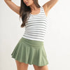 MONO B Classic Seamless Ribbed Tank - WHITE/MOSS