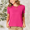 Basic Bae Full Size Round Neck Short Sleeve T-Shirt - Hot Pink