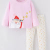 Children's Christmas Santa Pajama Set - Blush Pink