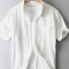 Men's Plus Size Button Up Short Sleeve Shirt - White