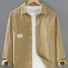 Men's Plus Size Button Up Long Sleeve Shirt - Khaki