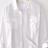 Men's Button Up Long Sleeve Shirt - White