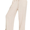 Zenana Linen Drawstring Pants - SAND BEIGE