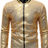 Men's Sequin Zip Up Jacket - Gold