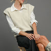 Umgee Oversized V Neck Vest - Cream