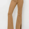 RISEN Bailey Full Size High Waist Side Slit Flare Jeans - Brown