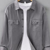 Men's Plus Size Button Up Long Sleeve Shirt - Gray