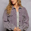 POL Button Down Corduroy Trucker Jacket - Lilac