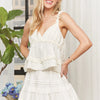 ADORA Ruffled Tiered Crop Top - BEIGE