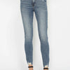 Judy Blue Full Size Tummy Control Vintage Wash Hem Destroy Skinny Jeans - Medium