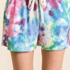 BiBi Tie Dye French Terry Casual Shorts - BLUE MULTI