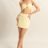 HYFVE Ruched Bra Top and Mini Skirt Set - BUTTER