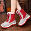 Winter Waterproof Snow Boots with Warm Fur Lining - Red
