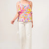 And The Why Square Neck Tiered Paisley Printed Top - MULTI