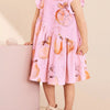 Children's Ruffled Sleeve Fruit Print Casual Dress - Blush Pink