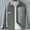 Men's Plus Size Button Up Long Sleeve Shirt - Gray Green