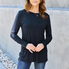 Basic Bae Full Size Round Neck Long Sleeve Top - Black