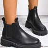 Round Toe Platform Boots - Black