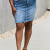 RISEN Amelia Full Size Denim Mini Skirt - Medium