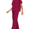 Zenana Slub Short Sleeve T-Shirt and Pants Set - CABERNET