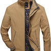 Men's Plus Size Casual Stand Collar Lightweight Jacket - Camel