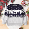 Children's Christmas Reindeer Pattern Knit Sweater - Light Gray