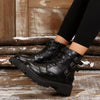 Round Toe Platform Boots - Black