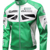 Men's Plus Size Stand Collar Leather Moto Jacket - Green
