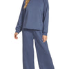 Zenana Scuba Crewneck Sweatshirt and Pants Set - BLUE INDIGO