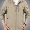 Men's Plus Size Lightweight Hooded Outdoor Jacket - Khaki