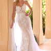 Lace Wedding Gown With Overskirt - Off White