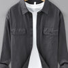 Men's Plus Size Button Up Long Sleeve Shirt - Dark Gray