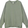 Men's Side Slit Round Neck Long Sleeve Sweatshirt - Sage