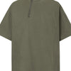 Men's Oversized Diagonal Zip Short Sleeve T-Shirt - Army Green