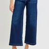 RISEN High Rise Crop Wide Jeans - DARK